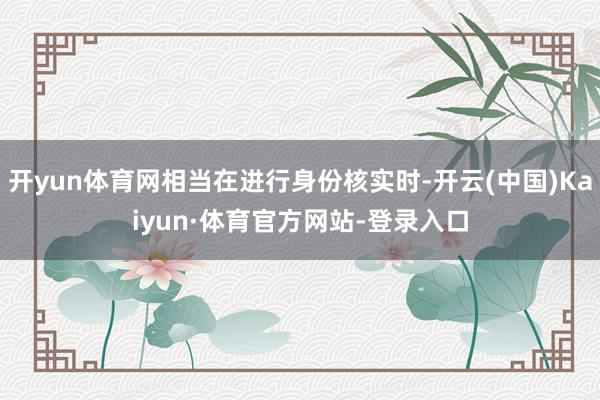 开yun体育网相当在进行身份核实时-开云(中国)Kaiyun·体育官方网站-登录入口
