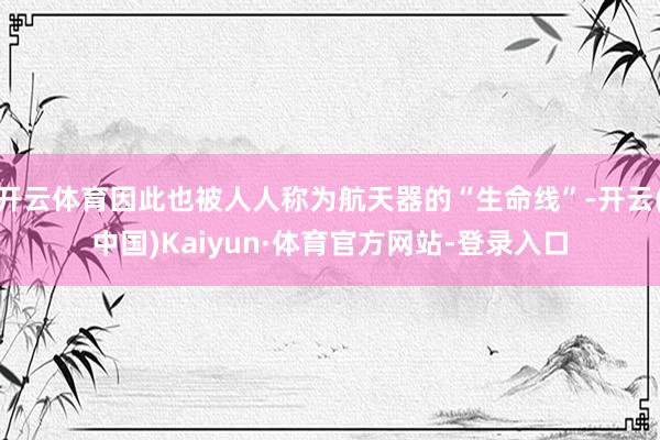 开云体育因此也被人人称为航天器的“生命线”-开云(中国)Kaiyun·体育官方网站-登录入口