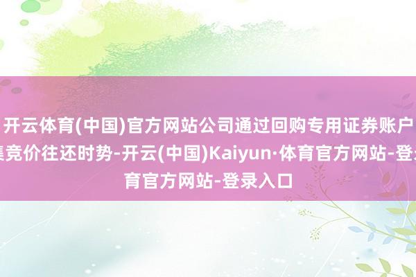 开云体育(中国)官方网站公司通过回购专用证券账户以都集竞价往还时势-开云(中国)Kaiyun·体育官方网站-登录入口