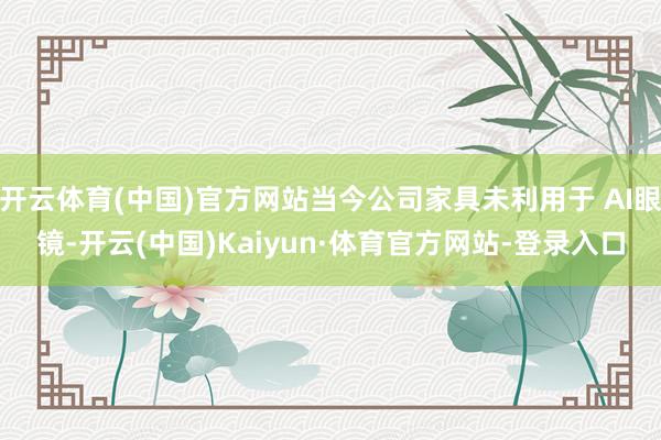 开云体育(中国)官方网站当今公司家具未利用于 AI眼镜-开云(中国)Kaiyun·体育官方网站-登录入口